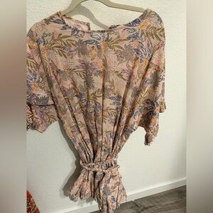 TALULAH Floral Mini Dress in Pink and Green